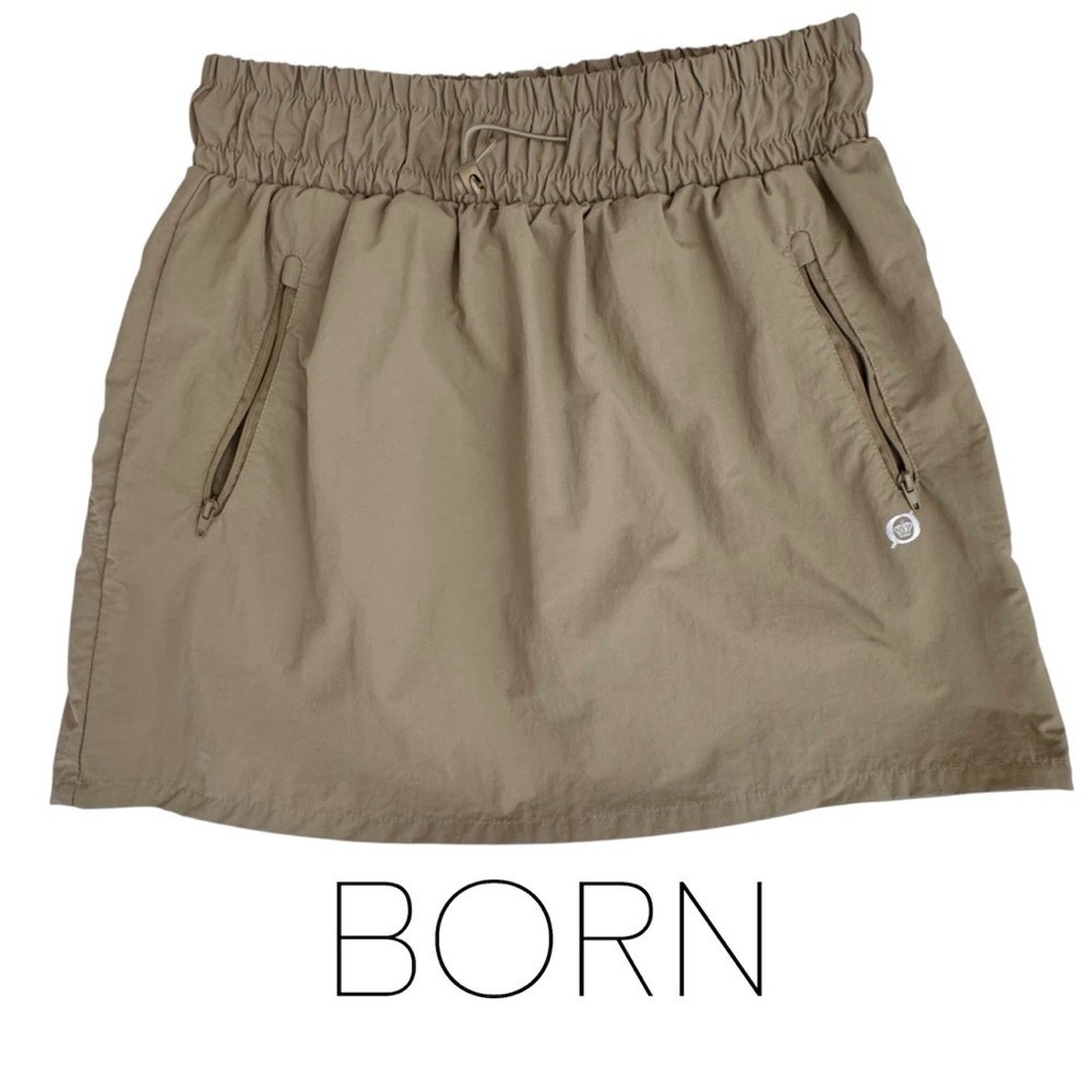 Born Outdoor Khaki Skort with Built-In Shorts | Elastic Waist | Size M Acubi - Picture 2 of 8